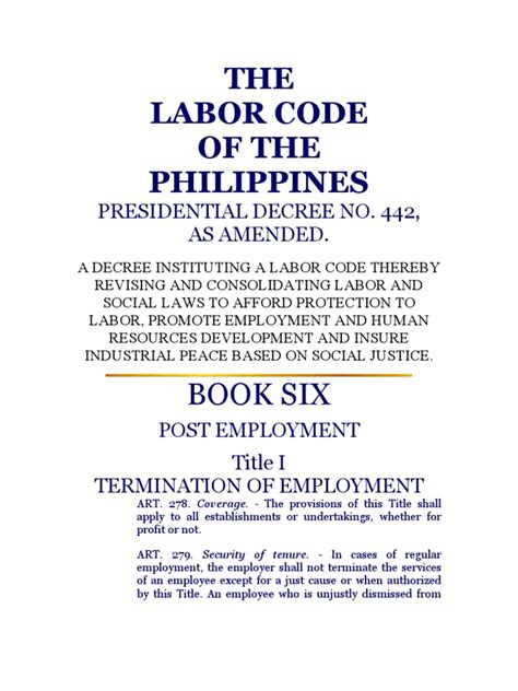 article 282 of the labor code|Labor Code of the Philippines .